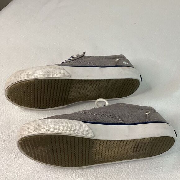 Sperry Boys Lace-up blue & gray Canvas Sneakers Size 11 - Picture 4 of 8